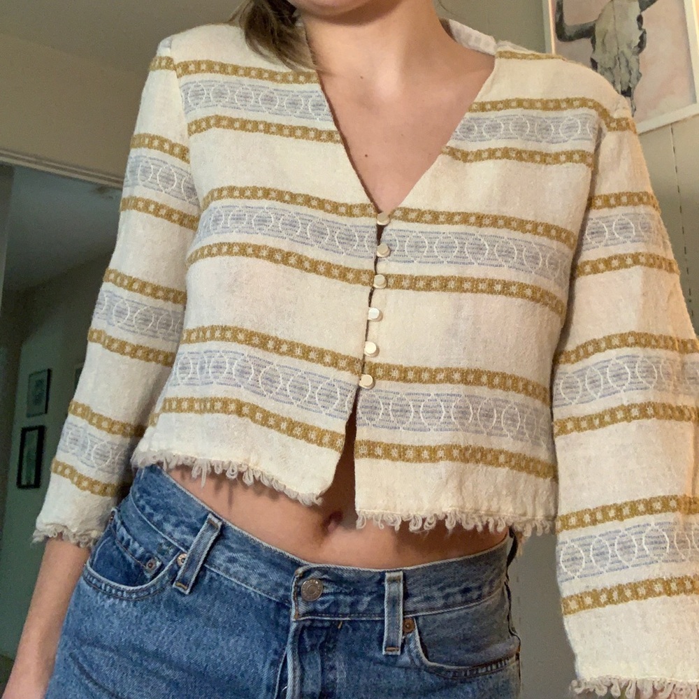 Zara cropped knit cardigan